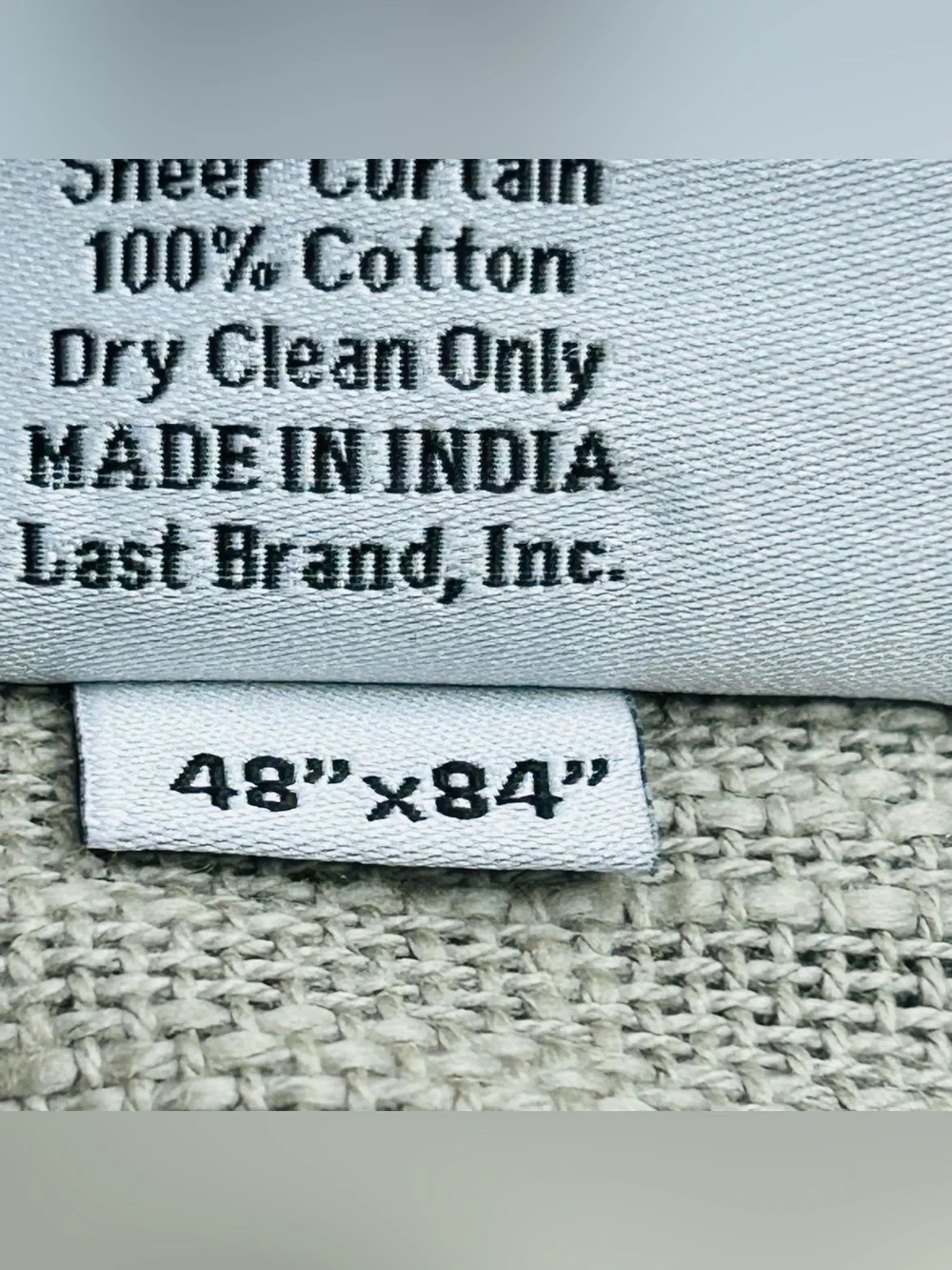 NWT QUINCE Set Of 48x84 Cotton Sheer Curtains Grey 0517